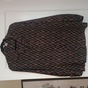 Notations button down long-sleeved top